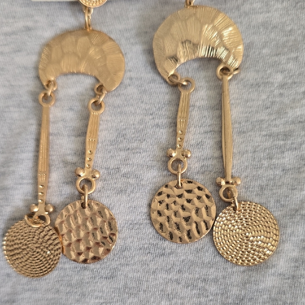 Free People Gold and Green Earrings - Picture 2 of 4